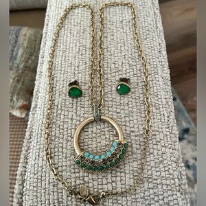 Lia Sophia long necklace and matching earrings.